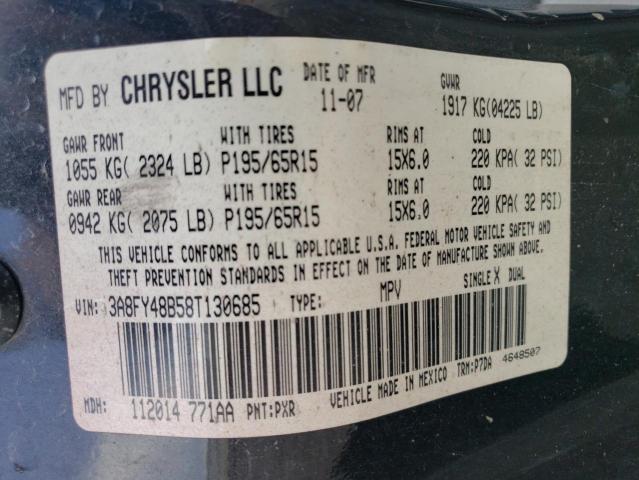 Photo 10 from auction – 2008 CHRYSLER PT CRUISER with VIN 3A8FY48B58T130685