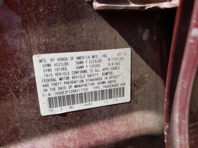 Photo 10 from auction – 2016 ACURA ILX BASE W with VIN 19UDE2F32GA017324