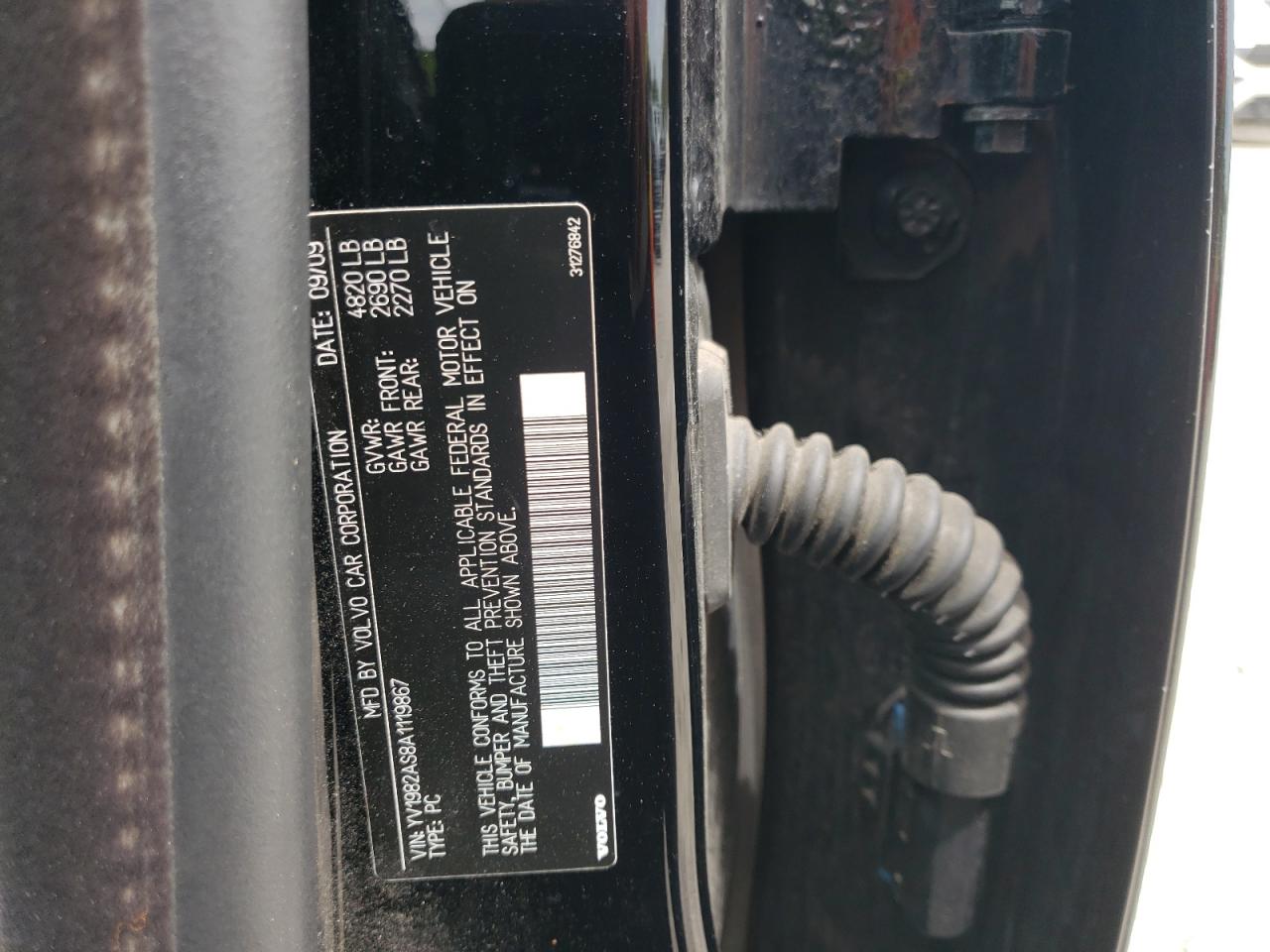 Photo 10 from auction – 2010 VOLVO S80 3.2 with VIN YV1982AS8A1119867