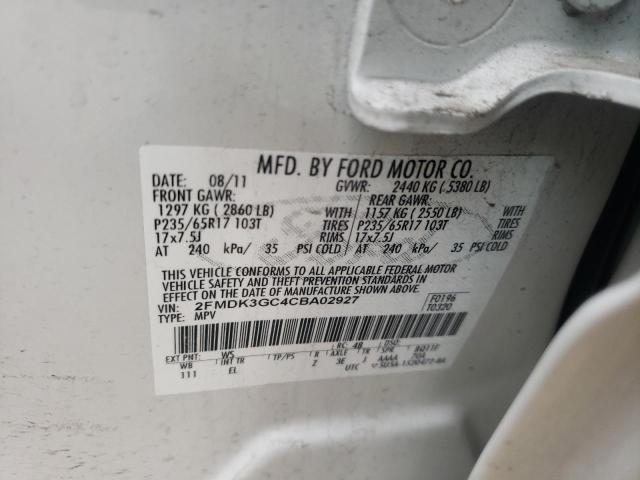 Photo 10 from auction – 2012 FORD EDGE SE with VIN 2FMDK3GC4CBA02927