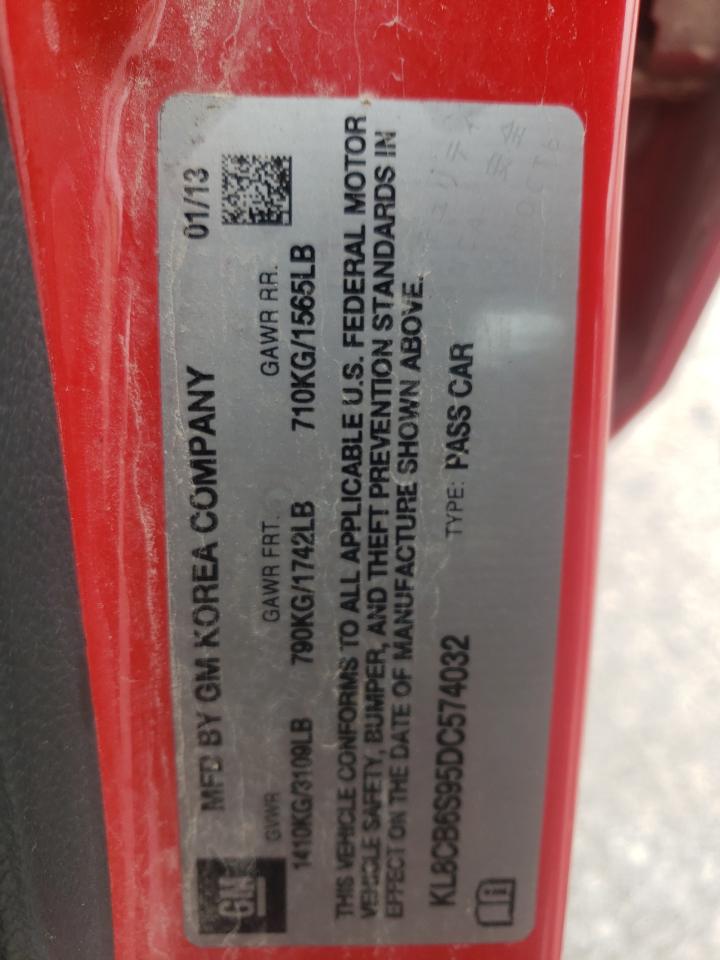 Photo 10 from auction – 2013 CHEVROLET SPARK LS with VIN KL8CB6S95DC574032
