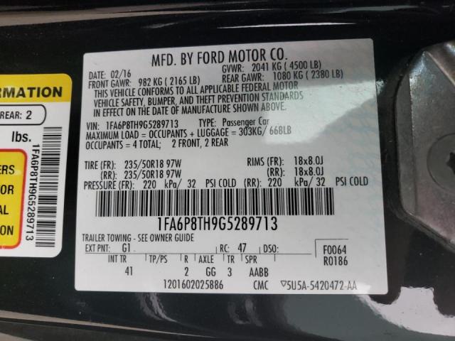 Photo 10 from auction – 2016 FORD MUSTANG with VIN 1FA6P8TH9G5289713