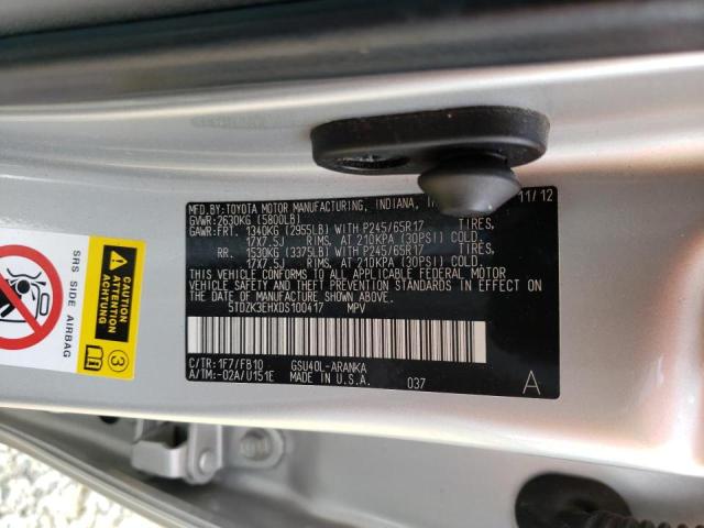 Photo 10 from auction – 2013 TOYOTA HIGHLANDER with VIN 5TDZK3EHXDS100417