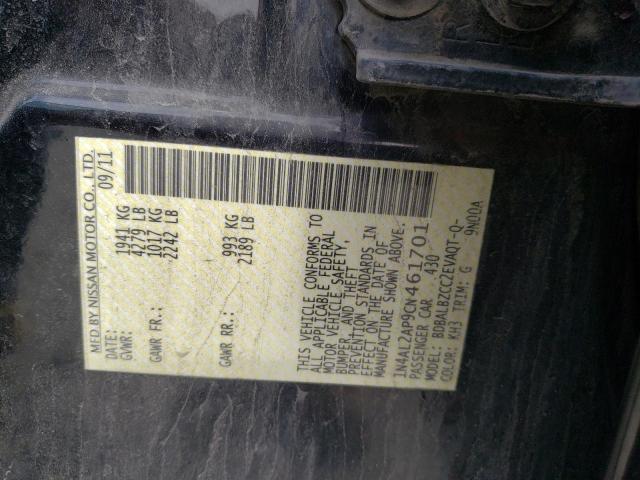 Photo 10 from auction – 2012 NISSAN ALTIMA BAS with VIN 1N4AL2AP9CN461701