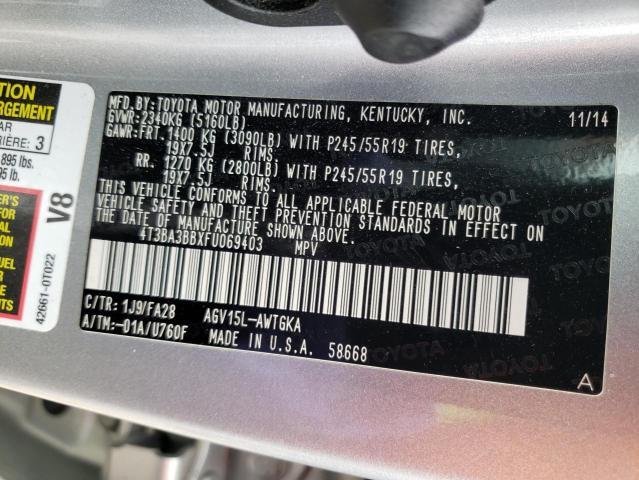 Photo 10 from auction – 2015 TOYOTA VENZA LE with VIN 4T3BA3BBXFU069403