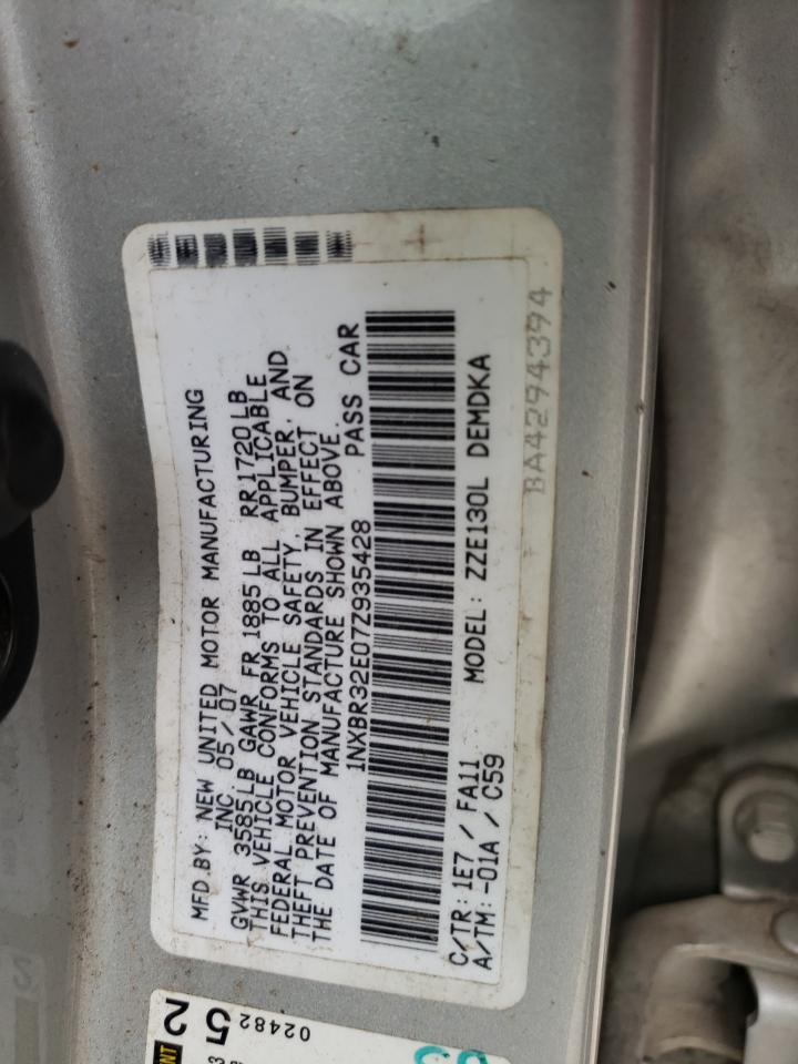Photo 10 from auction – 2007 TOYOTA COROLLA CE with VIN 1NXBR32E07Z935428