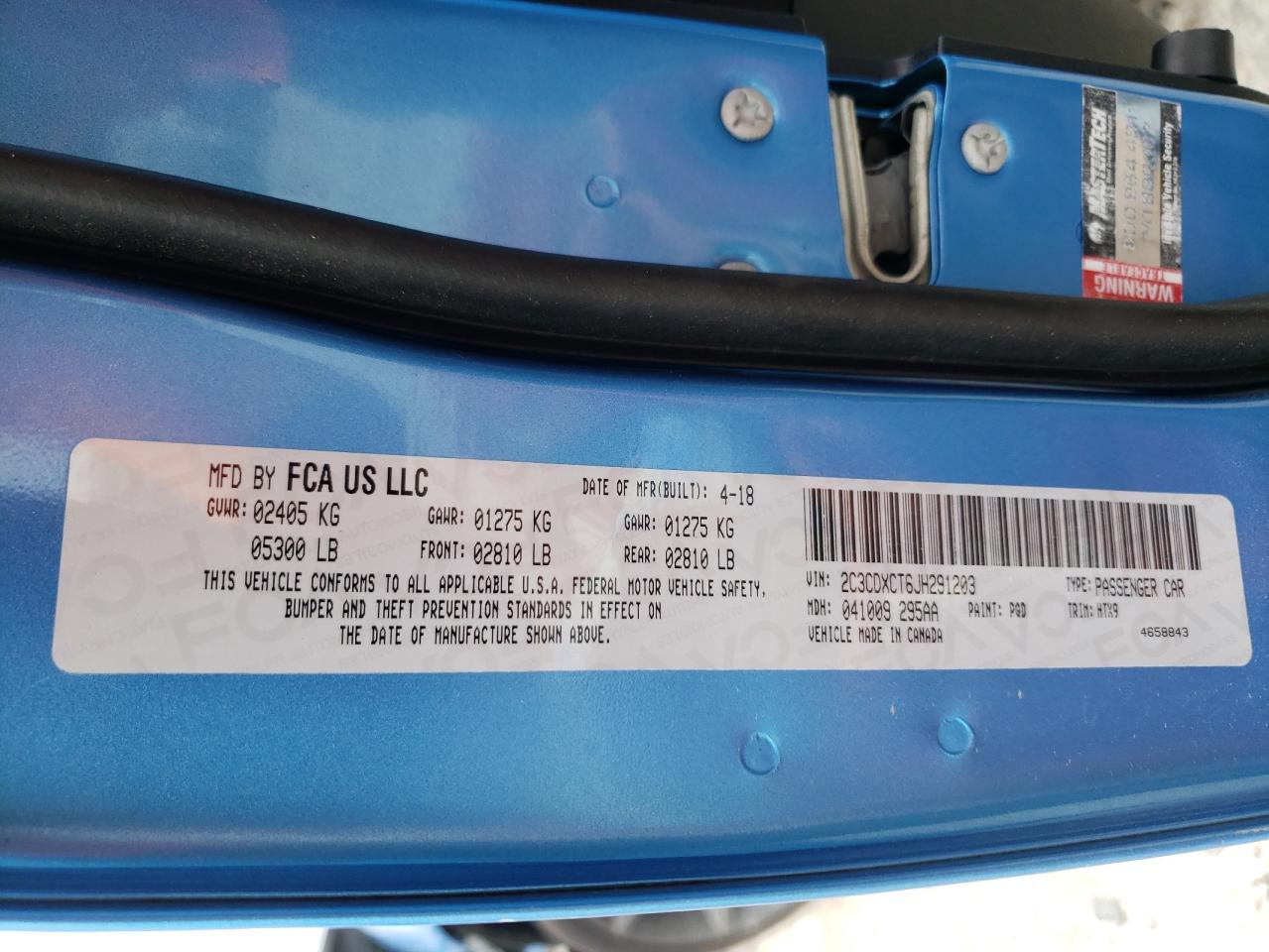 Photo 10 from auction – 2018 DODGE CHARGER R/ with VIN 2C3CDXCT6JH291203