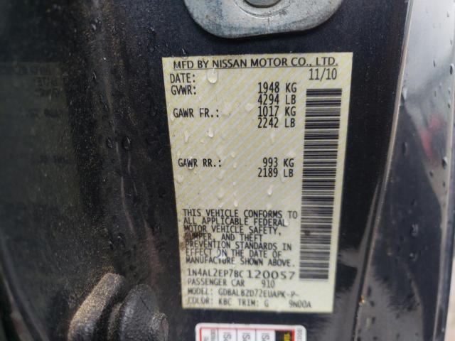 Photo 10 from auction – 2011 NISSAN ALTIMA S with VIN 1N4AL2EP7BC120057
