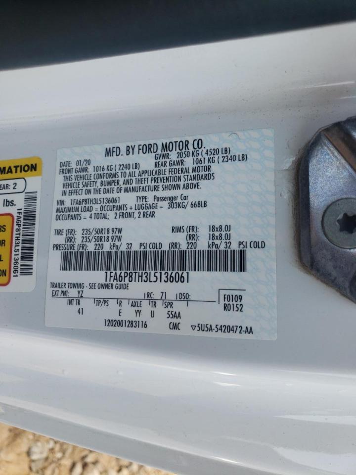 Photo 10 from auction – 2020 FORD MUSTANG with VIN 1FA6P8TH3L5136061