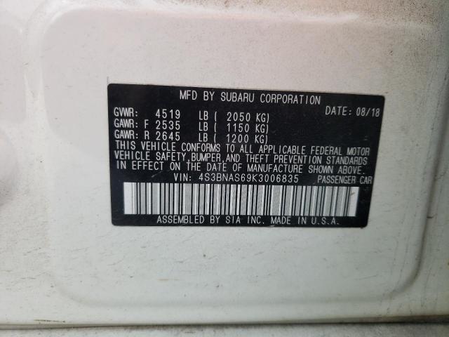 Photo 10 from auction – 2019 SUBARU LEGACY SPO with VIN 4S3BNAS69K3006835