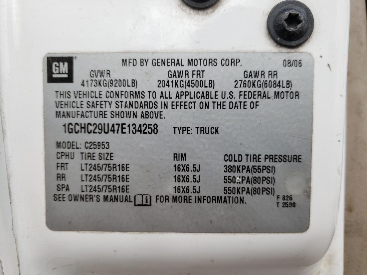Photo 10 from auction – 2007 CHEVROLET SILVERADO with VIN 1GCHC29U47E134258
