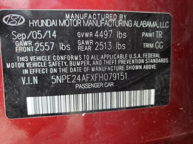 Photo 10 from auction – 2015 HYUNDAI SONATA SE with VIN 5NPE24AFXFH079151