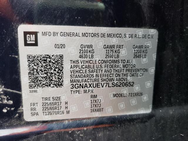 Photo 10 from auction – 2020 CHEVROLET EQUINOX LT with VIN 3GNAXUEV7LS620652