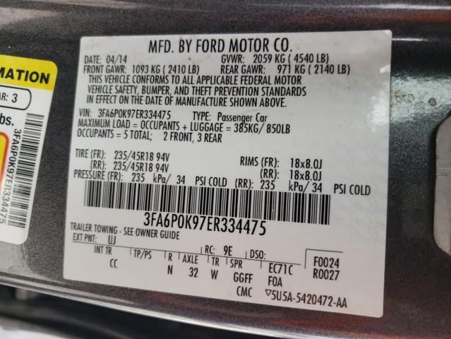 Photo 10 from auction – 2014 FORD FUSION TIT with VIN 3FA6P0K97ER334475
