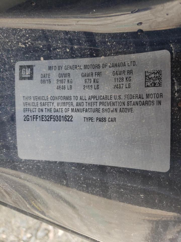 Photo 10 from auction – 2015 CHEVROLET CAMARO LT with VIN 2G1FF1E32F9301622