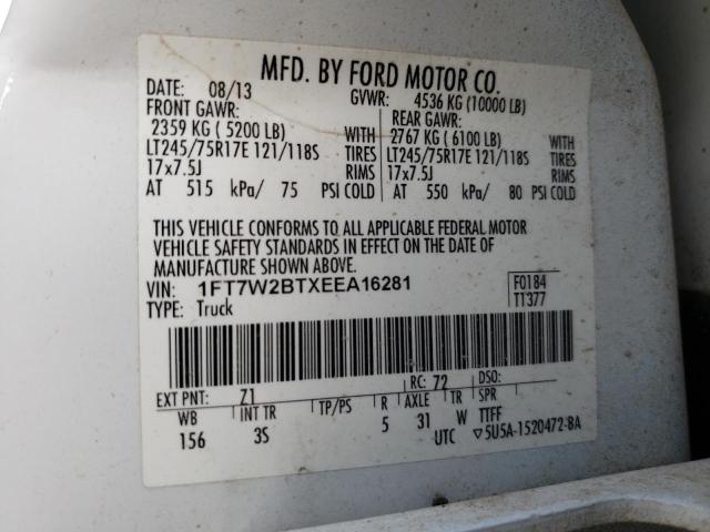 Фото 10 с аукциона – 2014 FORD F250 SUPER с VIN 1FT7W2BTXEEA16281
