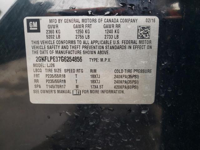 Photo 10 from auction – 2016 GMC TERRAIN SL with VIN 2GKFLPE37G6254856