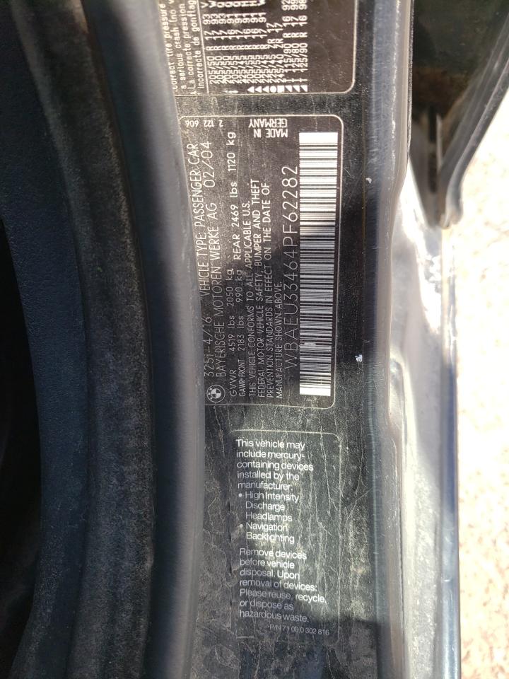 Photo 10 from auction – 2004 BMW 325 XI with VIN WBAEU33464PF62282