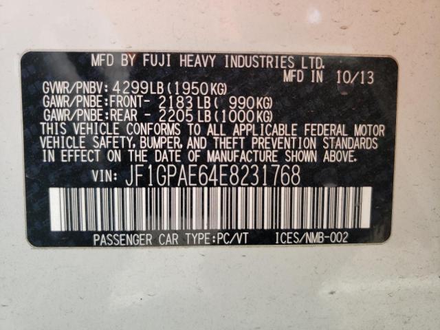 Photo 10 from auction – 2014 SUBARU IMPREZA PR with VIN JF1GPAE64E8231768