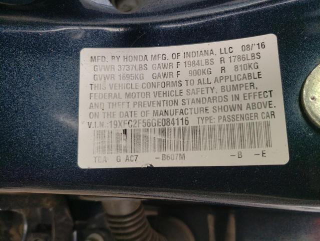 Photo 10 from auction – 2016 HONDA CIVIC LX with VIN 19XFC2F56GE084116