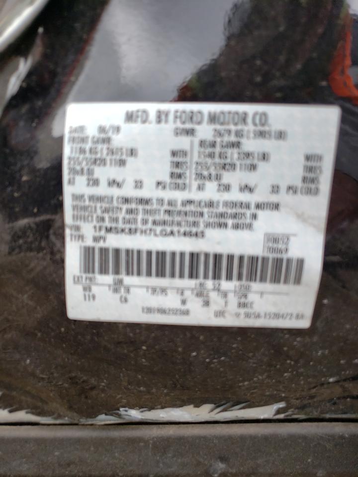Photo 10 from auction – 2020 FORD EXPLORER L with VIN 1FMSK8FH7LGA14645