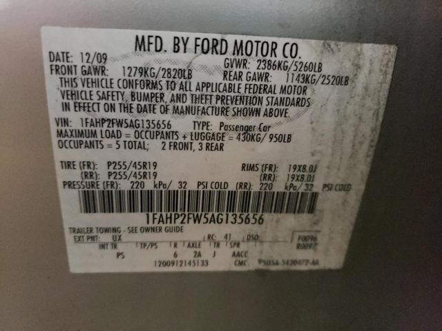 Photo 10 from auction – 2010 FORD TAURUS LIM with VIN 1FAHP2FW5AG135656