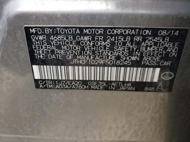 Photo 10 from auction – 2015 LEXUS IS 250 with VIN JTHCF1D29F5018245
