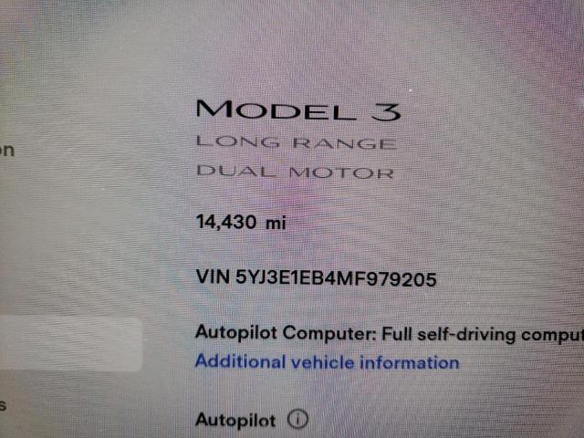 Photo 8 from auction – 2021 TESLA MODEL 3 with VIN 5YJ3E1EB4MF979205