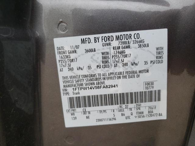 Photo 10 from auction – 2008 FORD F150 SUPER with VIN 1FTPW14V58FA82941