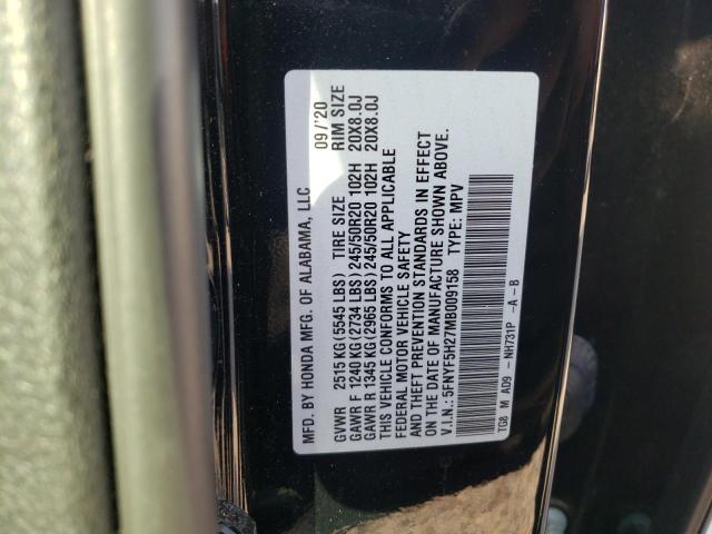 Photo 10 from auction – 2021 HONDA PILOT SE with VIN 5FNYF5H27MB009158