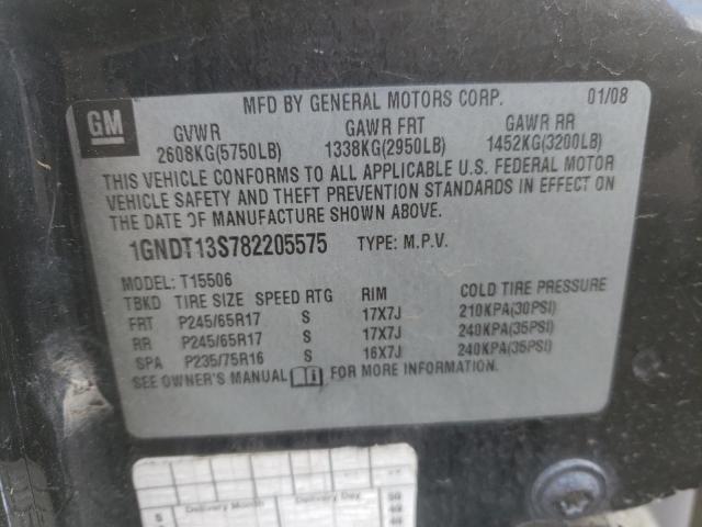 Photo 10 from auction – 2008 CHEVROLET TRAILBLAZE with VIN 1GNDT13S782205575