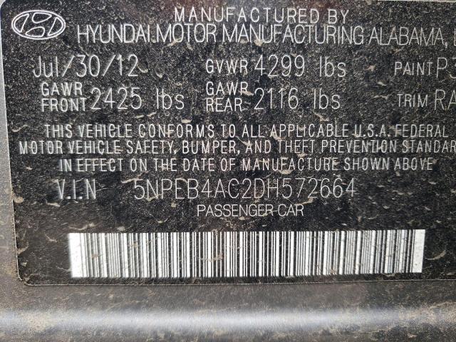 Photo 10 from auction – 2013 HYUNDAI SONATA GLS with VIN 5NPEB4AC2DH572664
