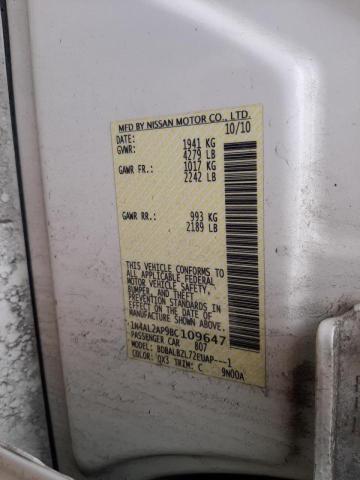 Photo 10 from auction – 2011 NISSAN ALTIMA BAS with VIN 1N4AL2AP9BC109647
