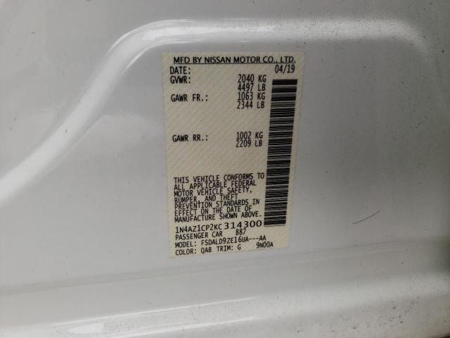 Photo 10 from auction – 2019 NISSAN LEAF S with VIN 1N4AZ1CP2KC314300