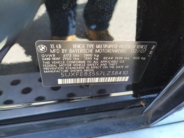 Photo 10 from auction – 2007 BMW X5 4.8I with VIN 5UXFE83557LZ38410
