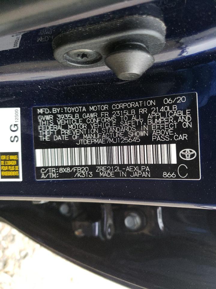 Photo 10 from auction – 2021 TOYOTA COROLLA LE with VIN JTDEPMAE7MJ125645