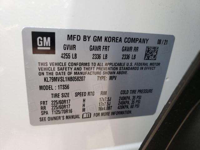 Photo 10 from auction – 2022 CHEVROLET TRAILBLAZE with VIN KL79MVSL1NB058207
