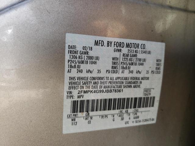 Photo 10 from auction – 2018 FORD EDGE SE with VIN 2FMPK4G99JBB78361
