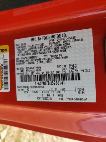 Photo 10 from auction – 2017 FORD MUSTANG GT with VIN 1FA6P8CF8H5286141