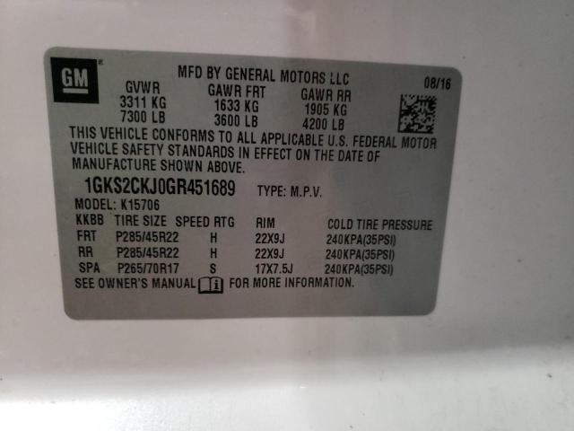 Photo 10 from auction – 2016 GMC YUKON DENA with VIN 1GKS2CKJ0GR451689