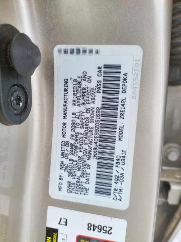 Photo 10 from auction – 2009 TOYOTA COROLLA BA with VIN 1NXBU40E99Z051692