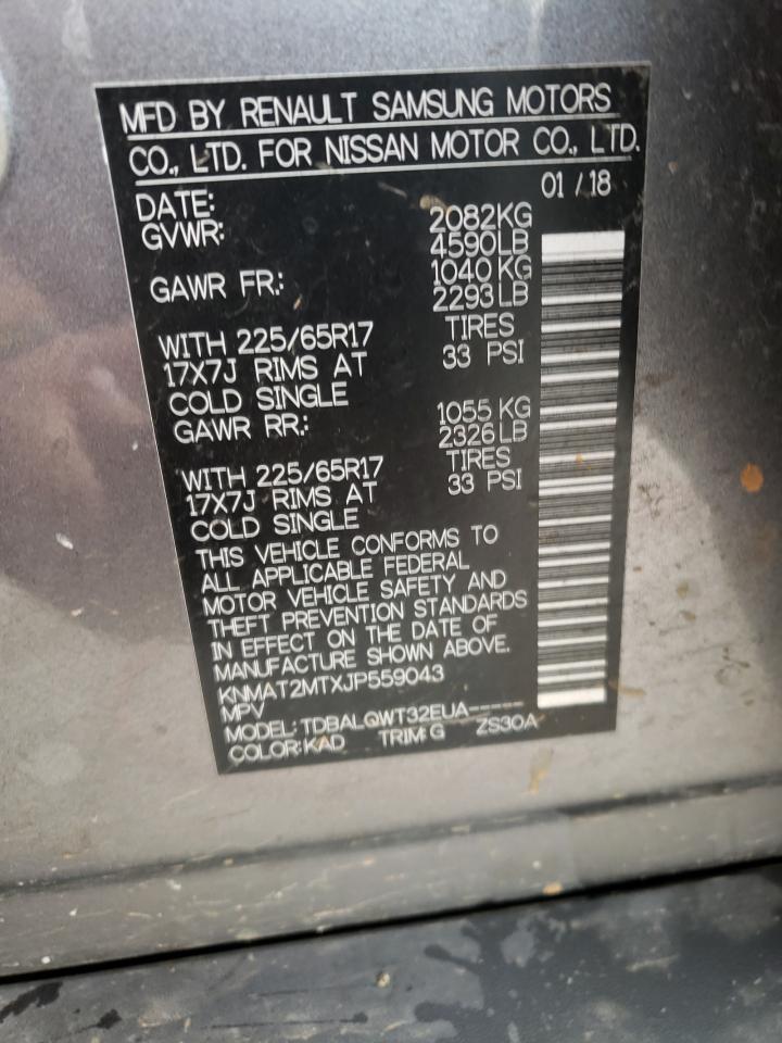 Photo 10 from auction – 2018 NISSAN ROGUE S with VIN KNMAT2MTXJP559043