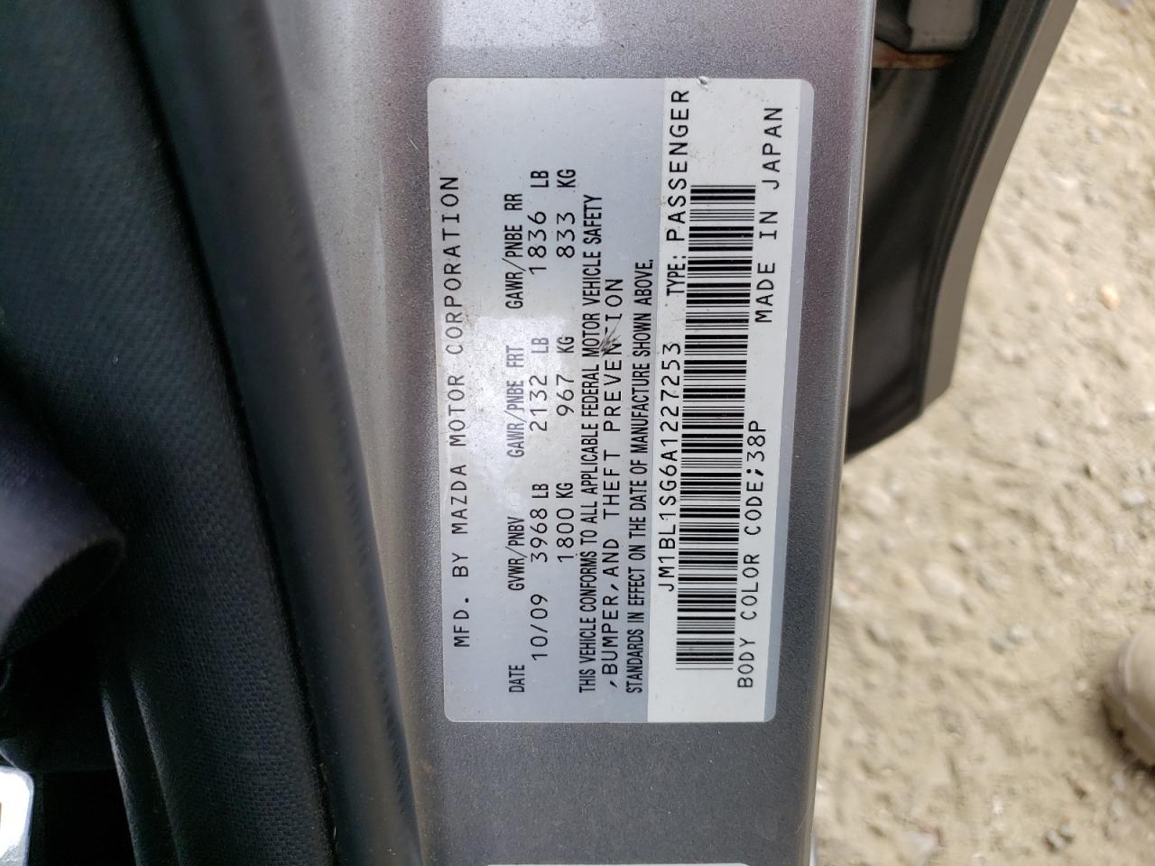 Photo 20 from auction – 2010 MAZDA 3 I with VIN JM1BL1SG6A1227253