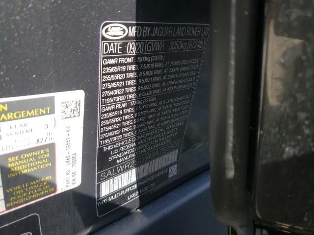 Photo 10 from auction – 2021 LAND ROVER RANGE ROVE with VIN SALWR2SU8MA756504