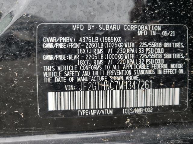 Photo 10 from auction – 2021 SUBARU CROSSTREK with VIN JF2GTHNC7MH347261