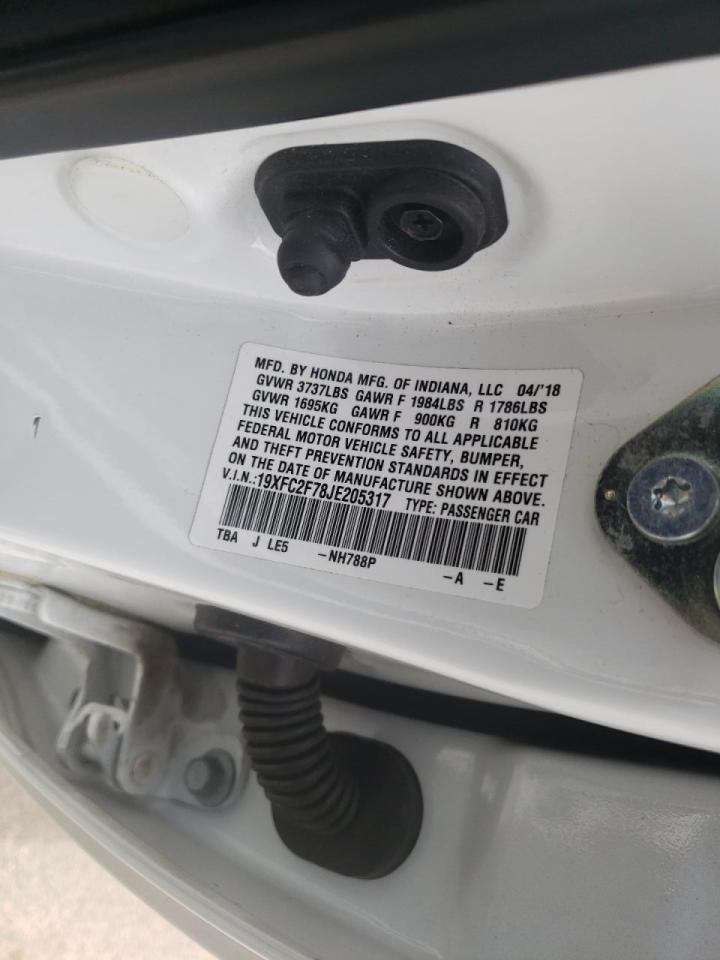 Photo 10 from auction – 2018 HONDA CIVIC EX with VIN 19XFC2F78JE205317
