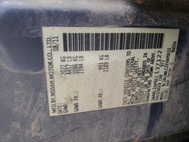 Photo 10 from auction – 2012 NISSAN ALTIMA SR with VIN 1N4BL2AP6CC137122