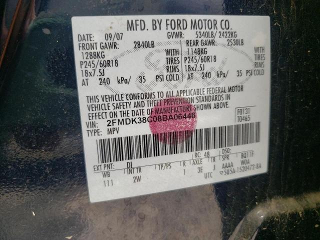 Photo 10 from auction – 2008 FORD EDGE SEL with VIN 2FMDK38C08BA06446