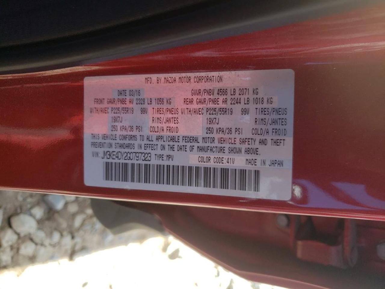 Photo 10 from auction – 2016 MAZDA CX-5 GT with VIN JM3KE4DY2G0797323