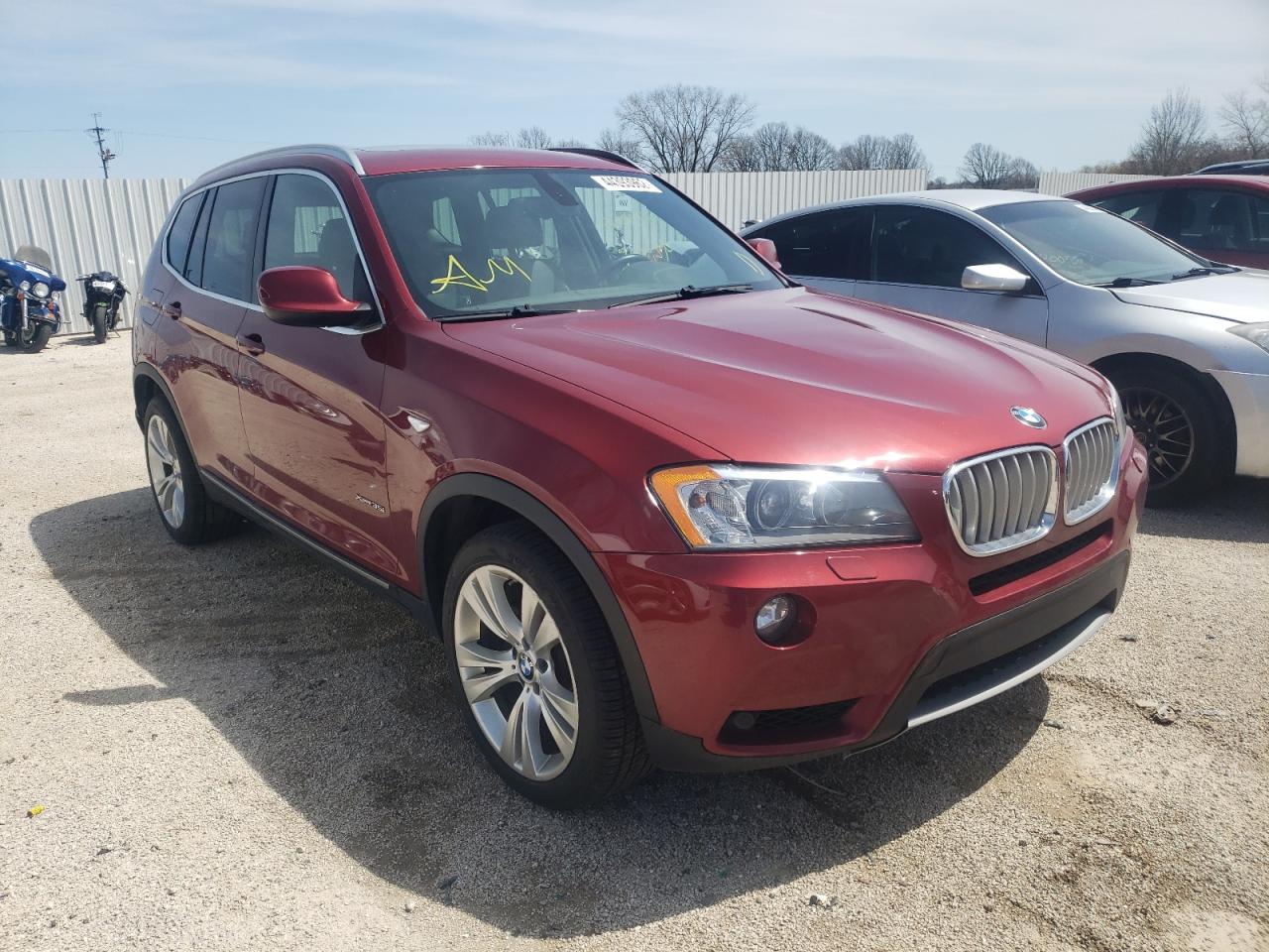 BMW X3 XDRIVE3 2012 with VIN 5UXWX7C54CL975334 - Photo from auction